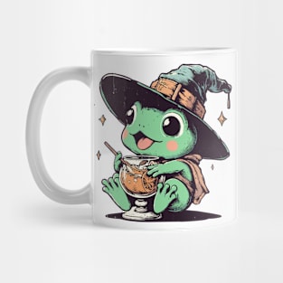 Retro kawaii witchy frog drink orange juice Mug